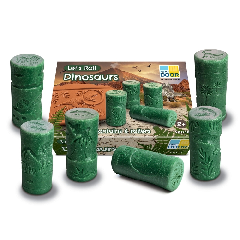 Yellowdoor Let's Roll Dinosaur Clay Rollers Stampers Set